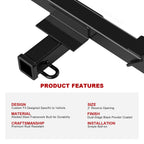 2 Inch Trailer Hitch Receiver for Chevrolet Equinox GMC Terrain (2018–2026)
