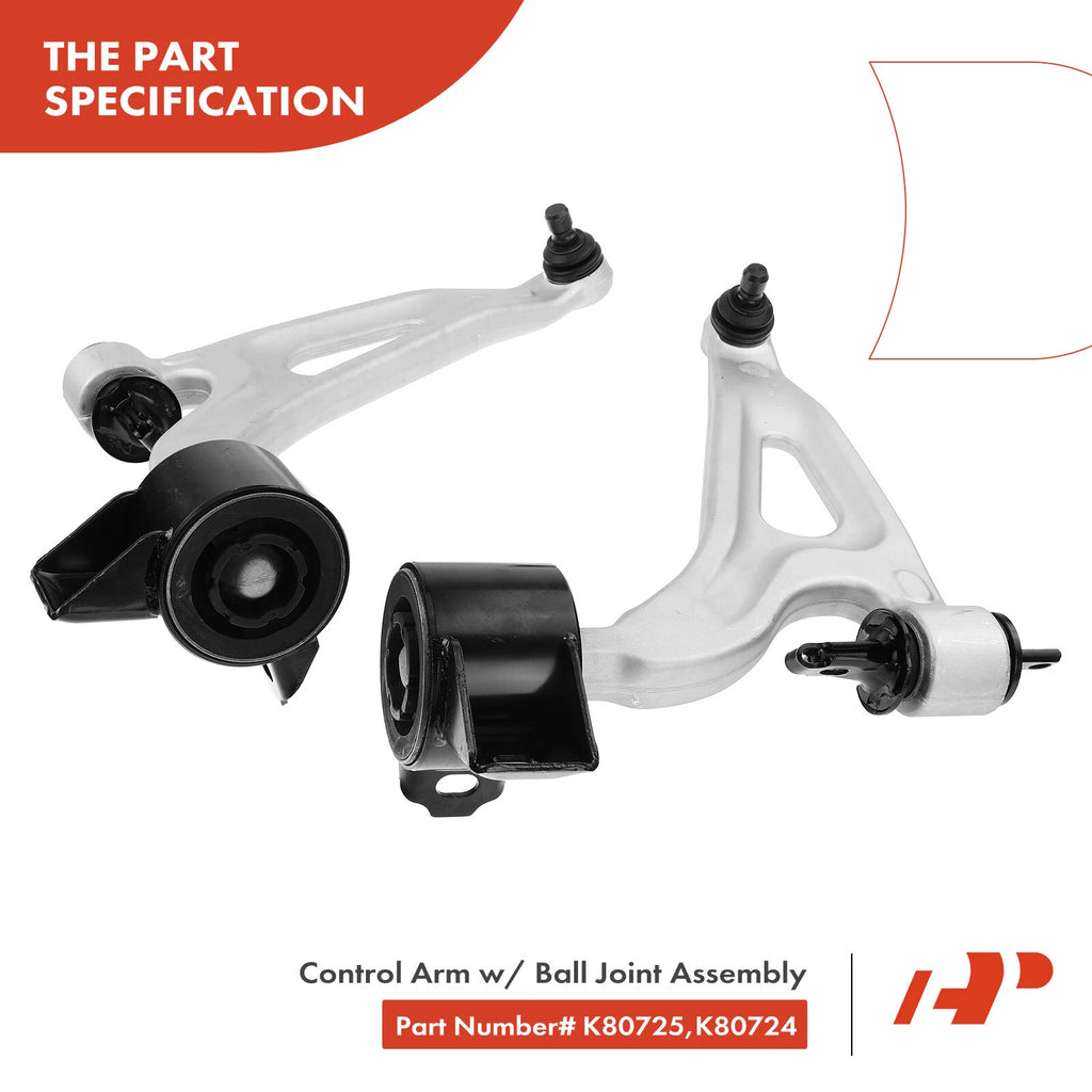 Set of 4 Front Lower Control Arms with Ball Joints for Mercury Ford