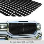 Upper Black Wide Rivet Billet Grille Insert for GMC Sierra 1500 (2016-2018)