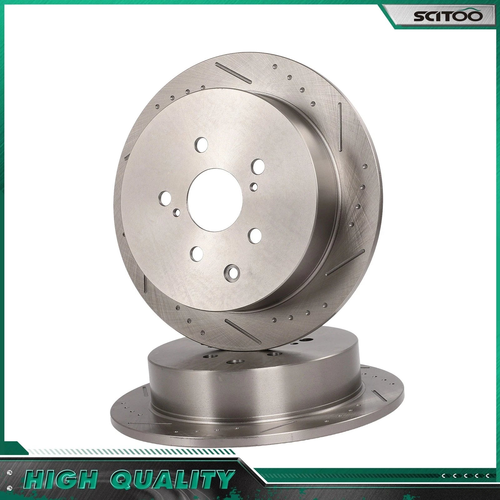 Set of 2 Rear Brake Rotors for Lexus RX350 RX450h (2011–2020) Toyota Sienna