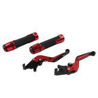 Red Extendable Brake Clutch Lever Grip Set for Yamaha YZF R3 MT-03 (2015-2023)