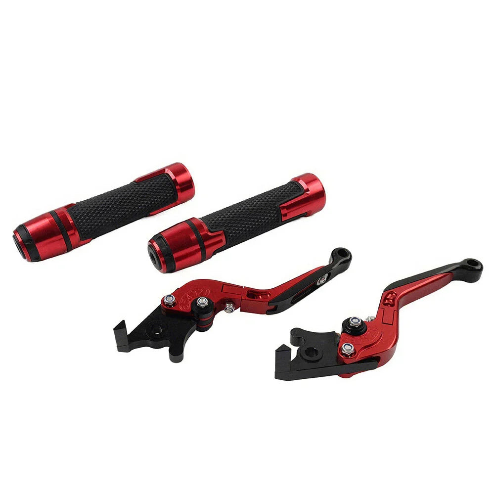 Red Extendable Brake Clutch Lever Grip Set for Yamaha YZF R3 MT-03 (2015-2023)