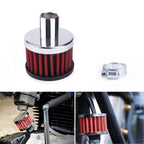 Chrome Air Intake Crankcase Breather Filter for 3/4 Inch Inlet