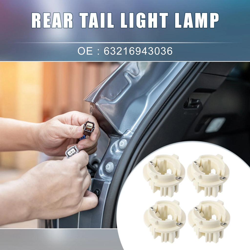 Set of 4 Rear Tail Light Bulb Socket Holders for BMW 7 Series X5 X3 (E53)