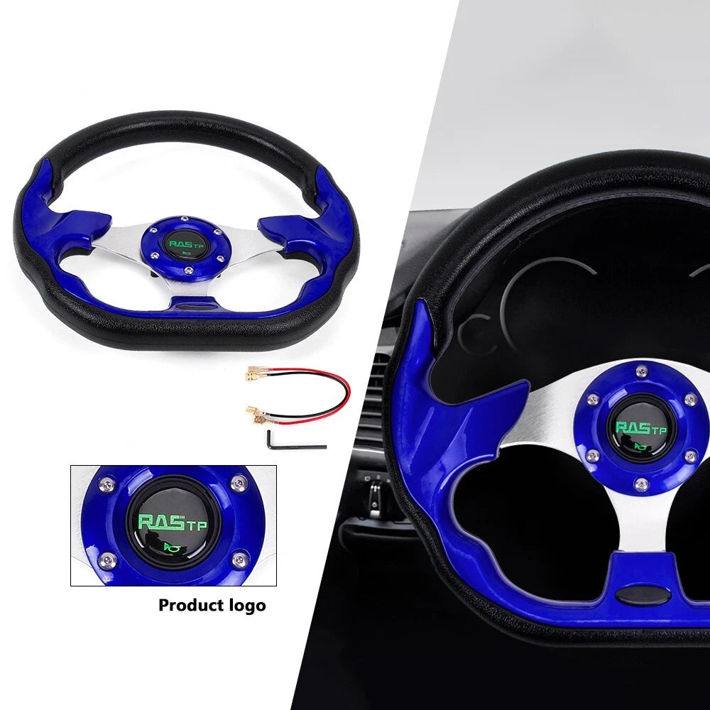 13" 6 Hole Steering Wheel with Horn Button and Quick Release Adapter