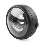 5-3/4" Switchback White LED Halo DRL Angel Eye Headlight for Motorcycle (N/A)