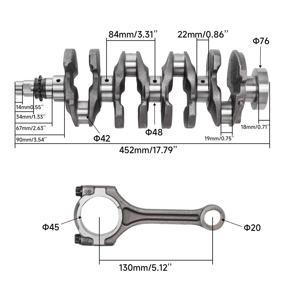 Crankshaft & Connecting Rod & Bearing Set for Hyundai Tucson Kia (Turbo)
