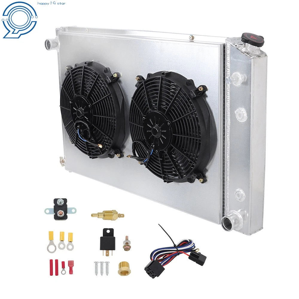 4 Rows Radiator + 2 Fans for GMC Chevy C/K C10 C20 C30 K10/K20 (1973–1987)