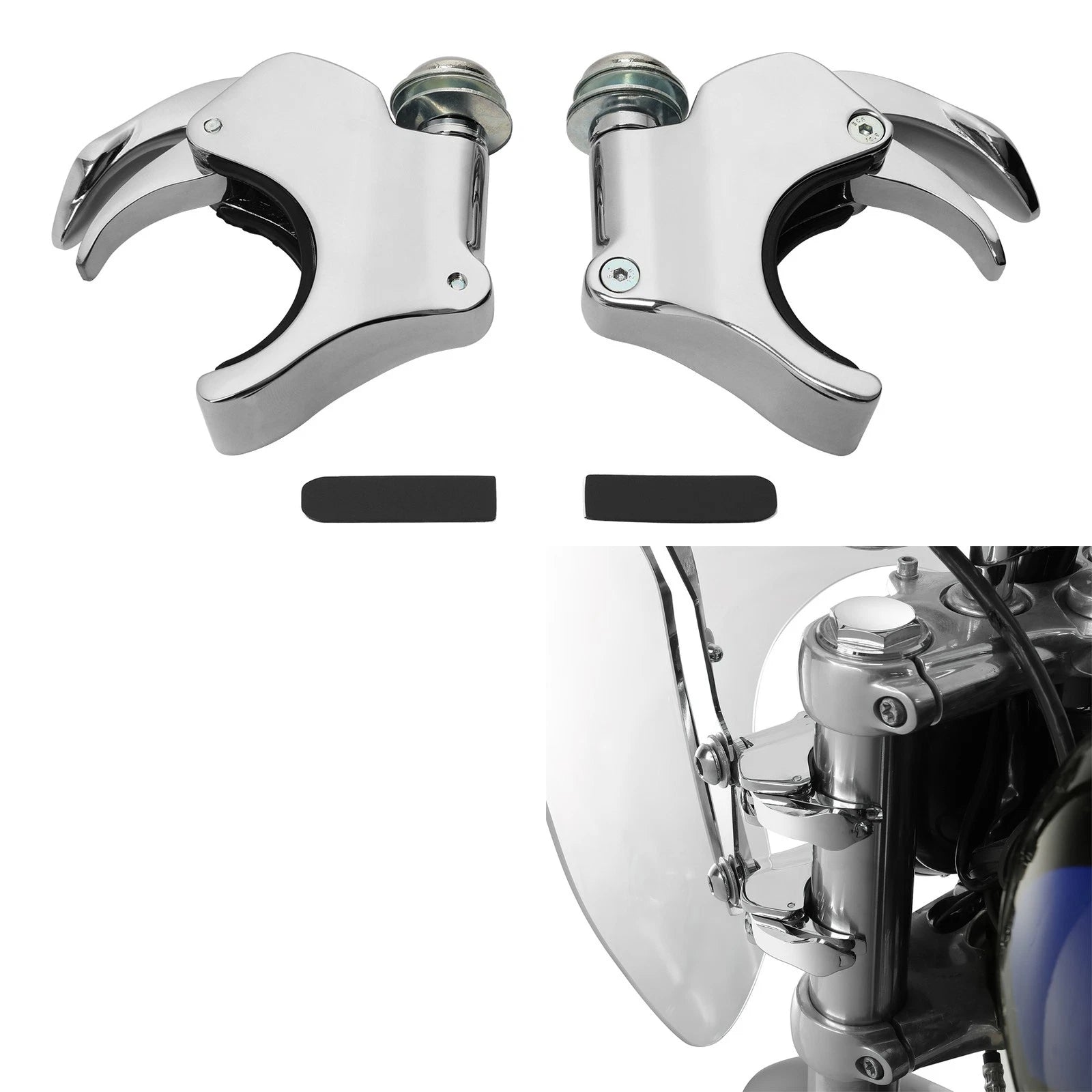 Set of 2 Quick Release Windshield Clamps for Harley Sportster XL883 1200 (1991–2023)