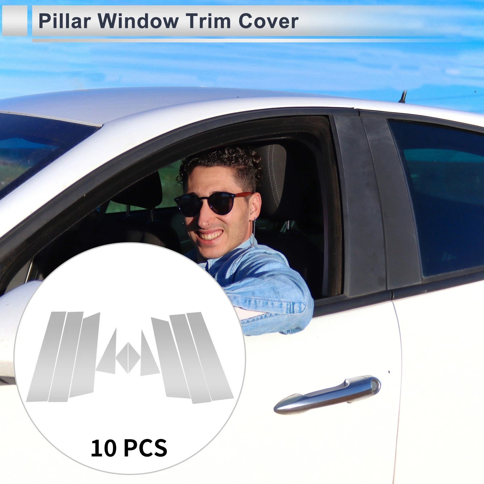 10X Door Pillar Window Trim for Mazda CX-8 (2018–2023) Silver Tone