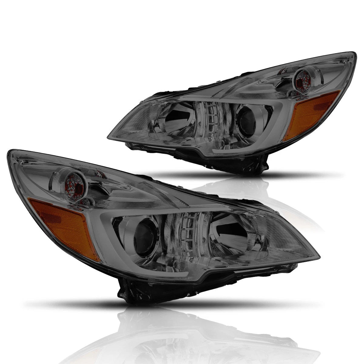 Projector Headlights for Subaru Outback/Legacy (2010–2014) Smoked Housing Amber Corner