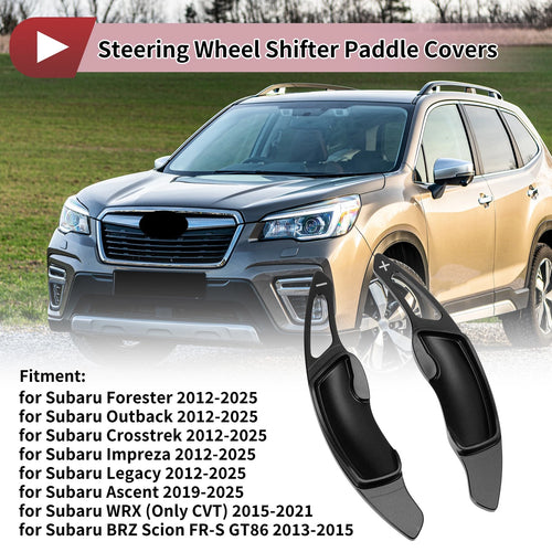 1 Pair Black Aluminum Alloy Steering Wheel Paddles for Subaru Outback (2012–2025)