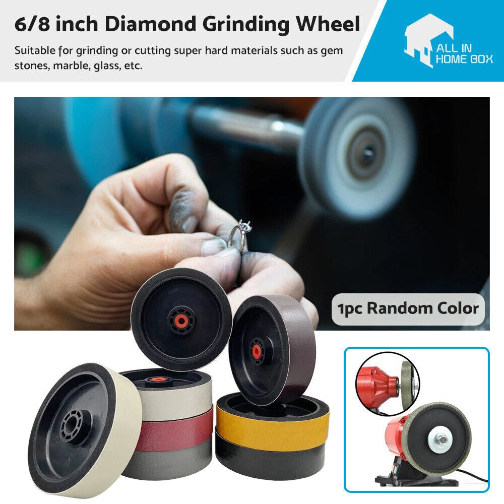 Soft Diamond Resin Wheels for Lapidary Tool (8x1x2 Inch)