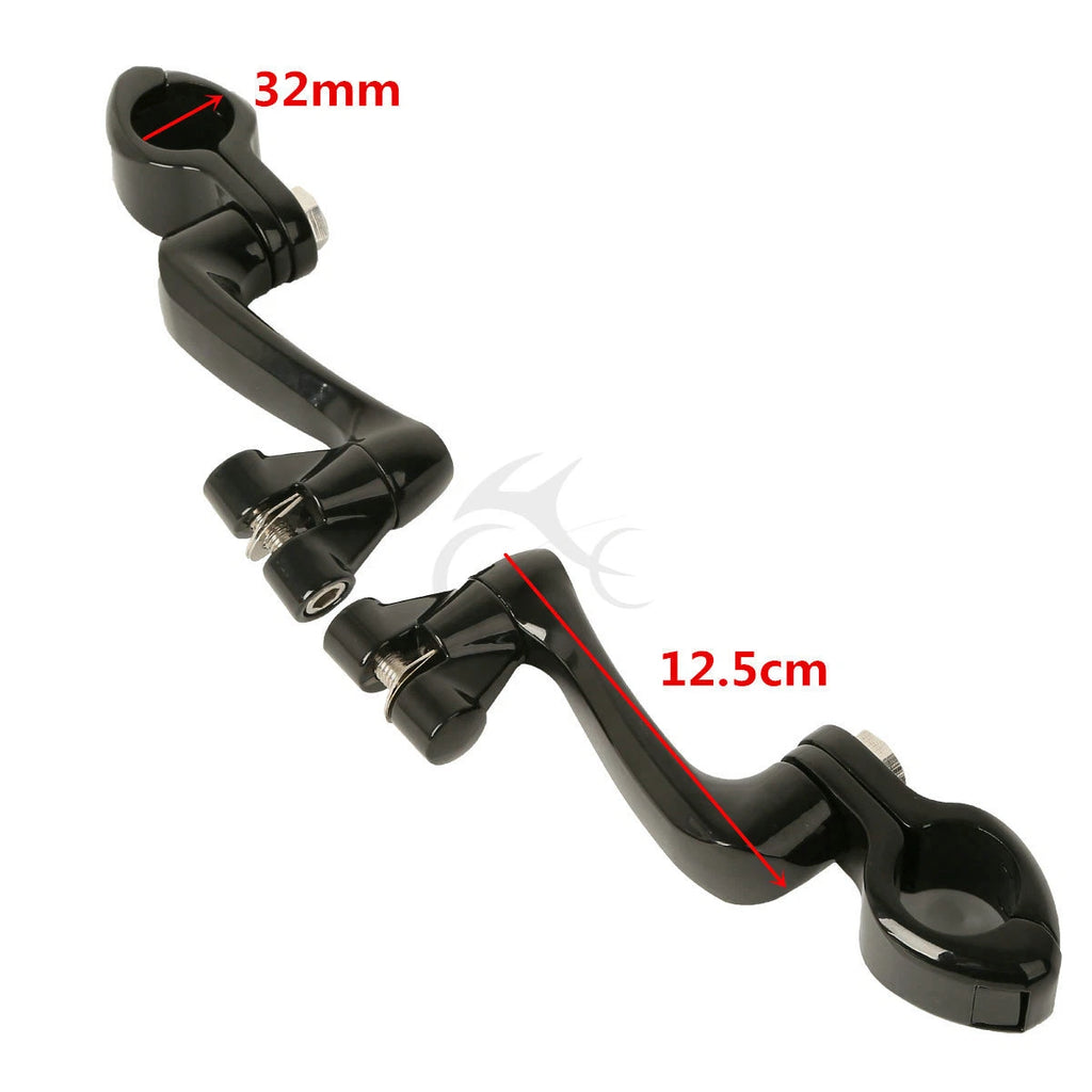 32mm Engine Guard Highway Foot Pegs for Adjustable Male Mount Kit (360°)