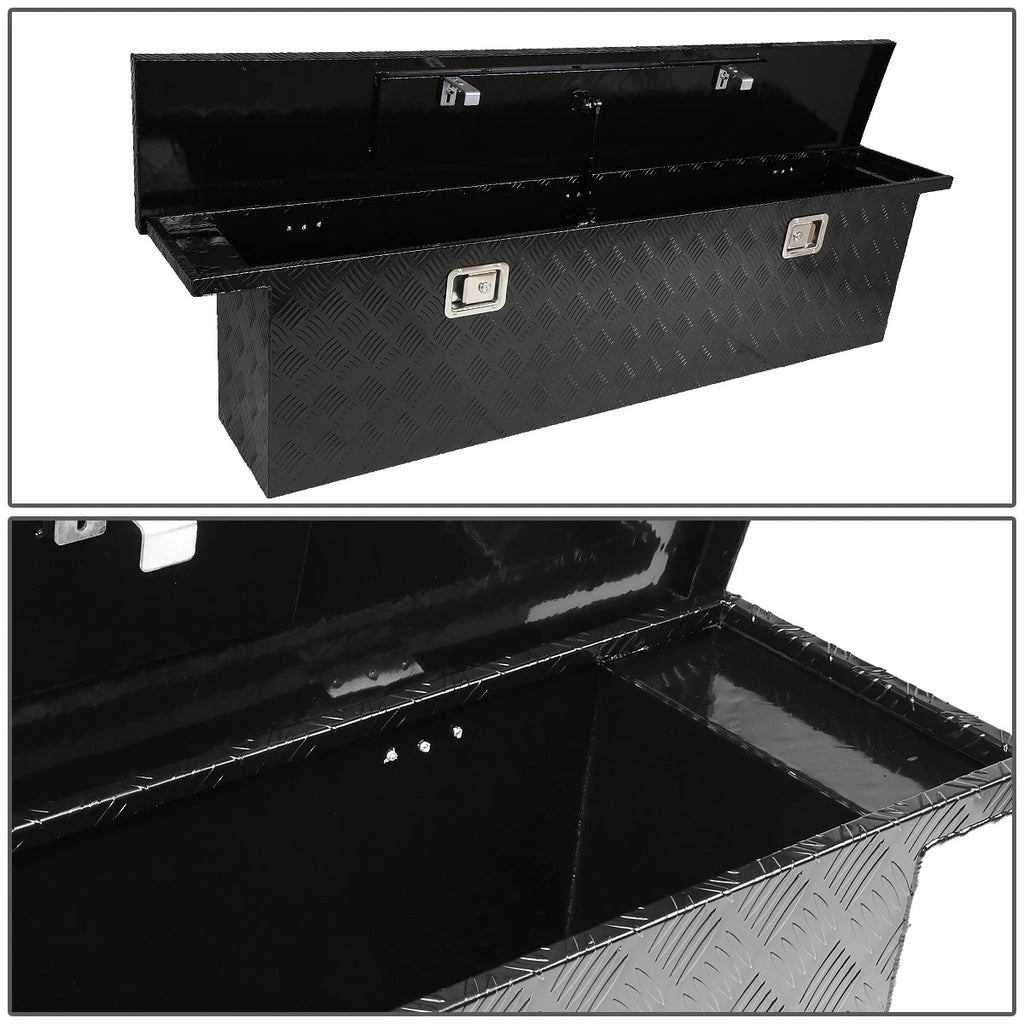 Aluminum Black Pickup Trunk Bed Tool Box for Trailer Storage (Fits Most Models)