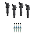 Set of 4 Ignition Coils & NGK Iridium Spark Plugs for Accent Rio Soul (2011–2019)