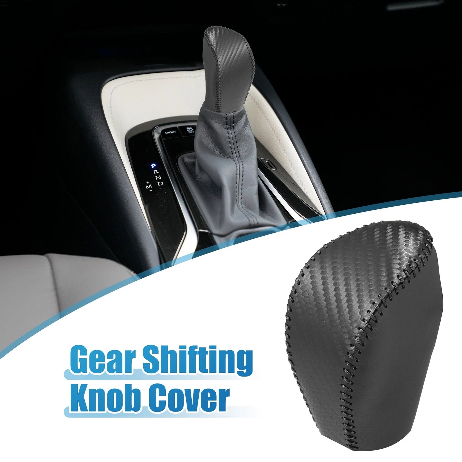 Gear Shifting Knob Cover for Nissan Rogue (2014–2016) Faux Leather Black