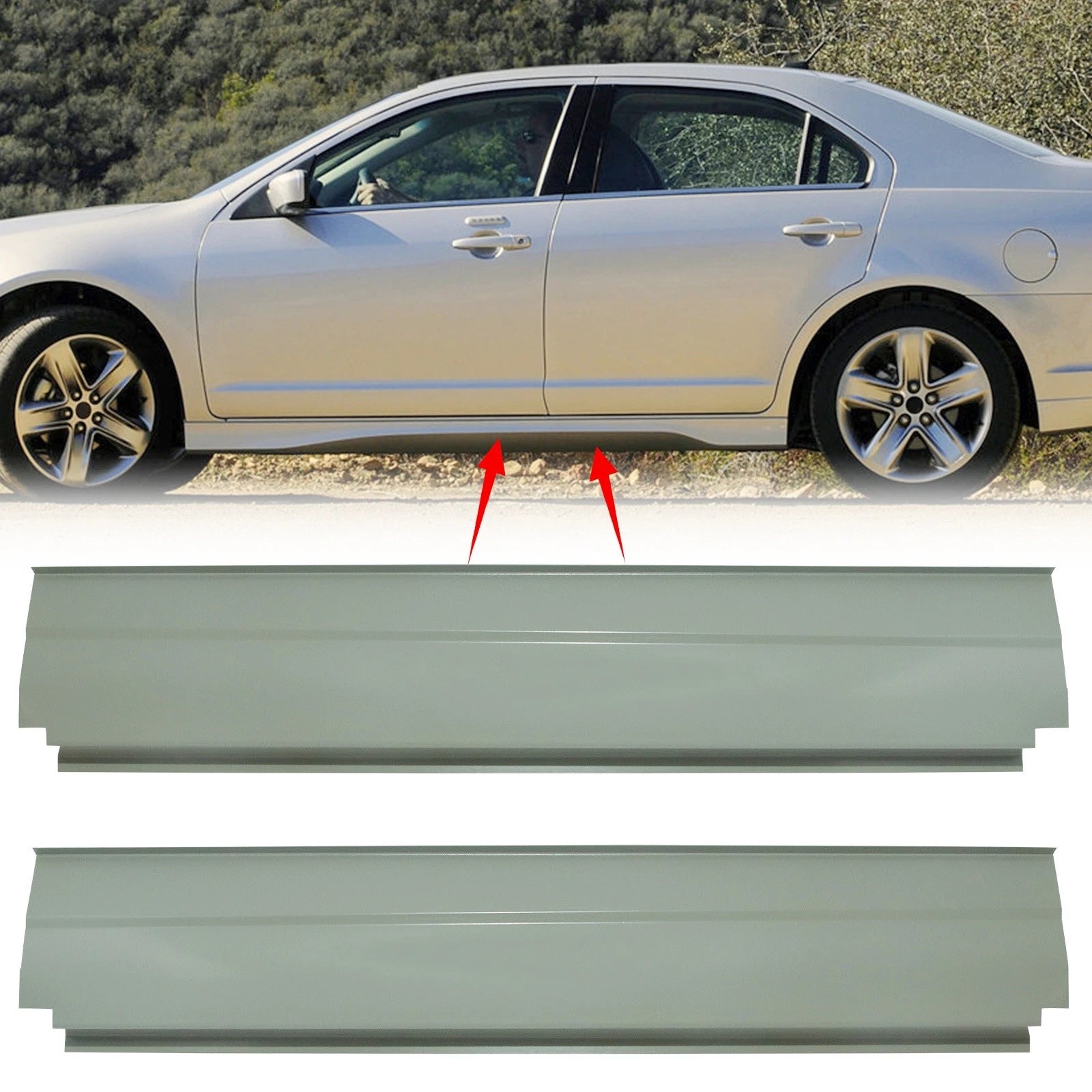 Pair Rocker Panels for Ford Fusion (2006–2012) Left + Right Side