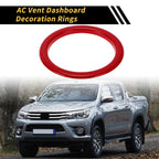 Set of 4 Red AC Vent Dashboard Decoration Rings for Toyota Tundra (2014–2021)
