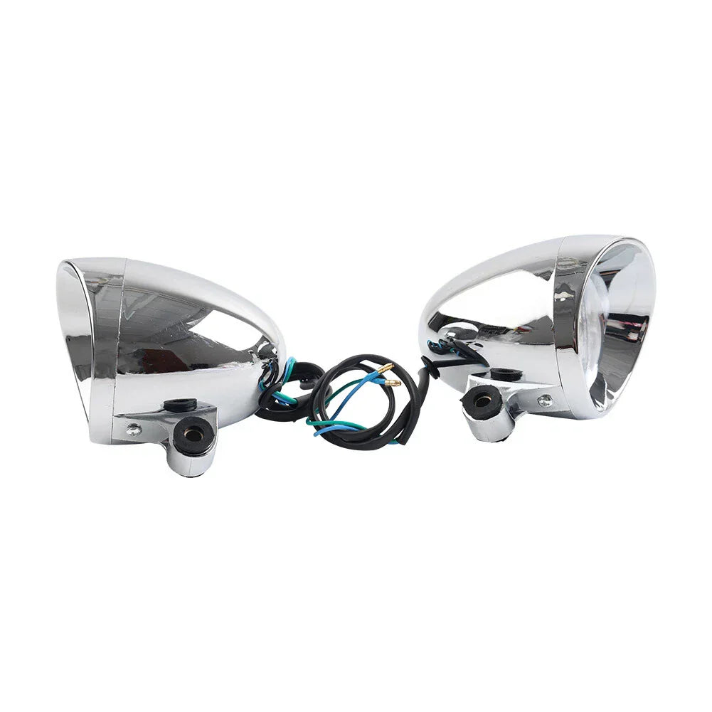 Chrome Motorcycle Passing Spot Light Fog Lamp Head Light for Custom (N/A)