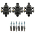 Set of 3 Ignition Coils & 6 Iridium Spark Plugs for Mercedes W202 W210 W140