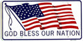 USA Flag Aluminum License Plate Tag 6"x12" for Universal Fit (All Years)