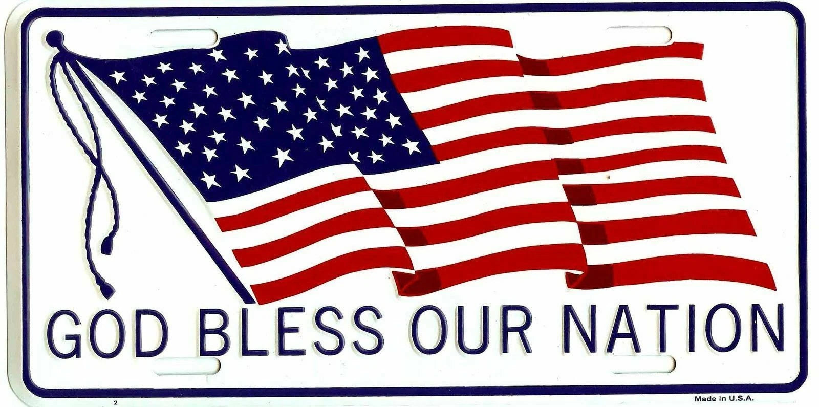 USA Flag Aluminum License Plate Tag 6"x12" for Universal Fit (All Years)