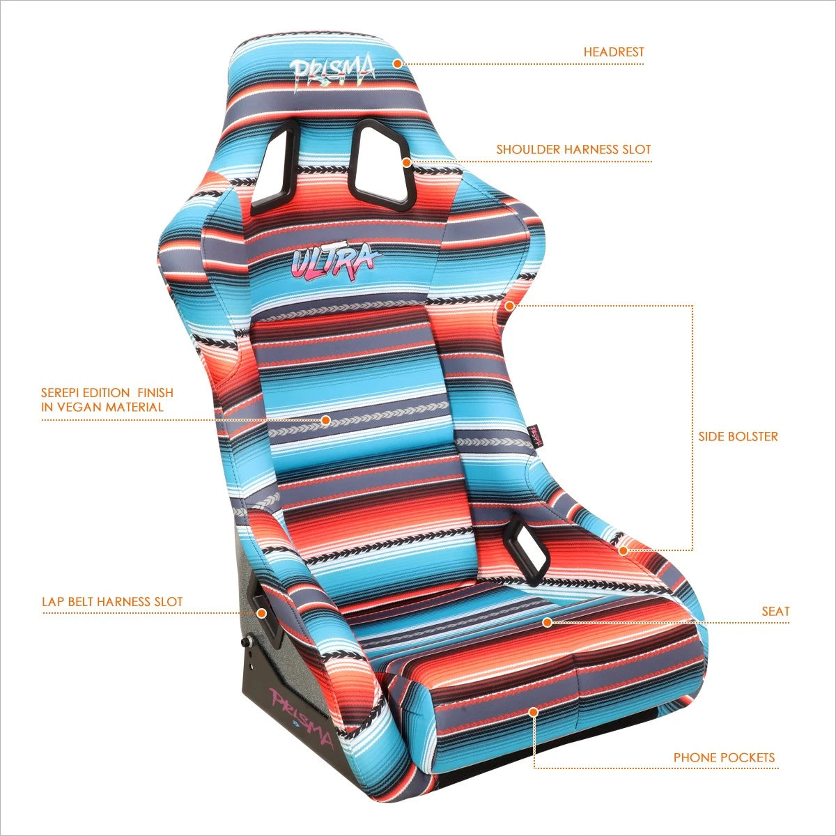NRG FRP-302-BAJACALI Bucket Racing Seat for Universal Fit (Large)