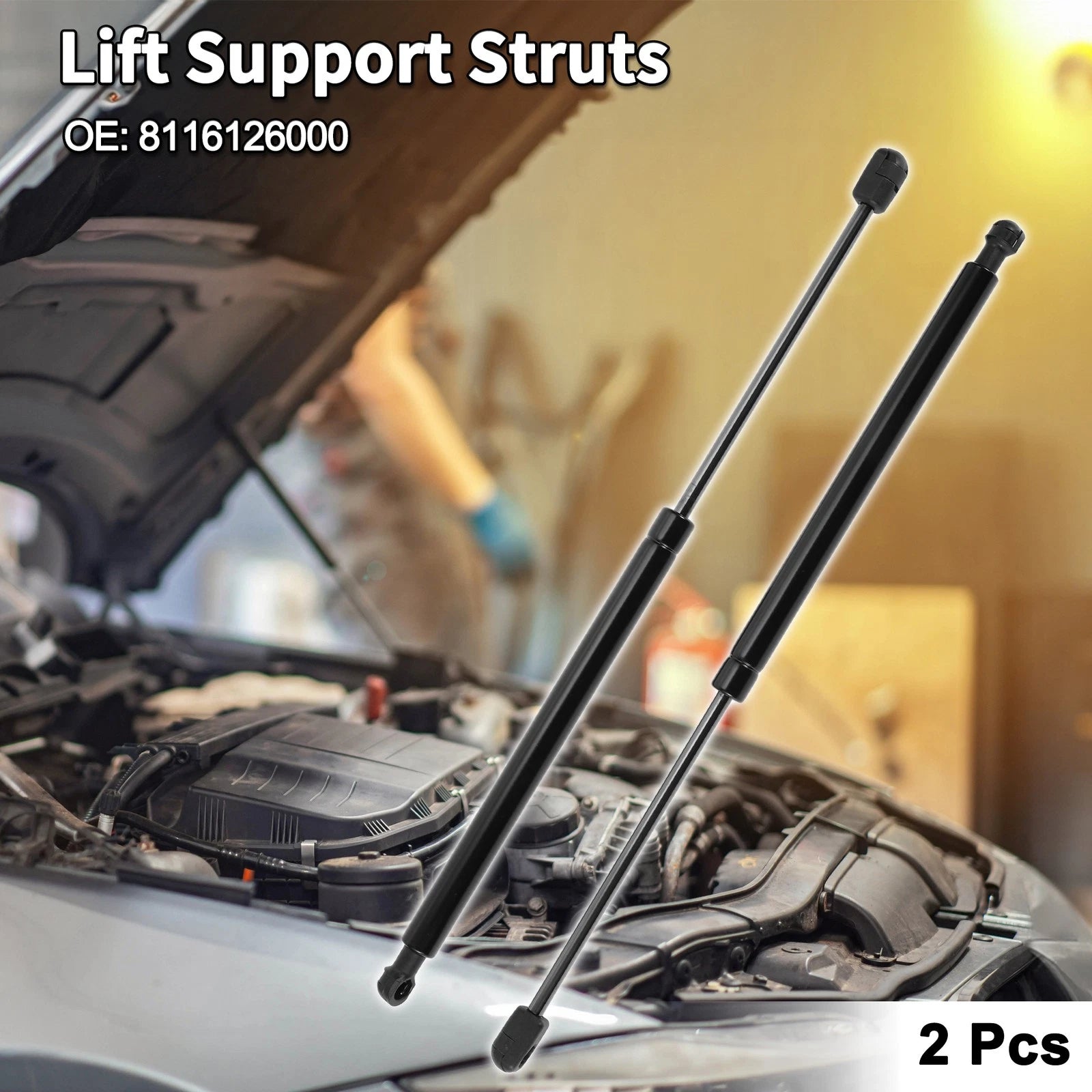 Front Hood Lift Supports Struts No. 8116126000 for Hyundai Santa Fe (2013–2018)