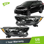 Headlight Assembly Set for Honda CR-V (2017–2022) Black Halogen