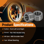 Pair Front L&R Wheel Bearing for Mazda 2 (2011–2014) WB510056 6S431215AA FWD