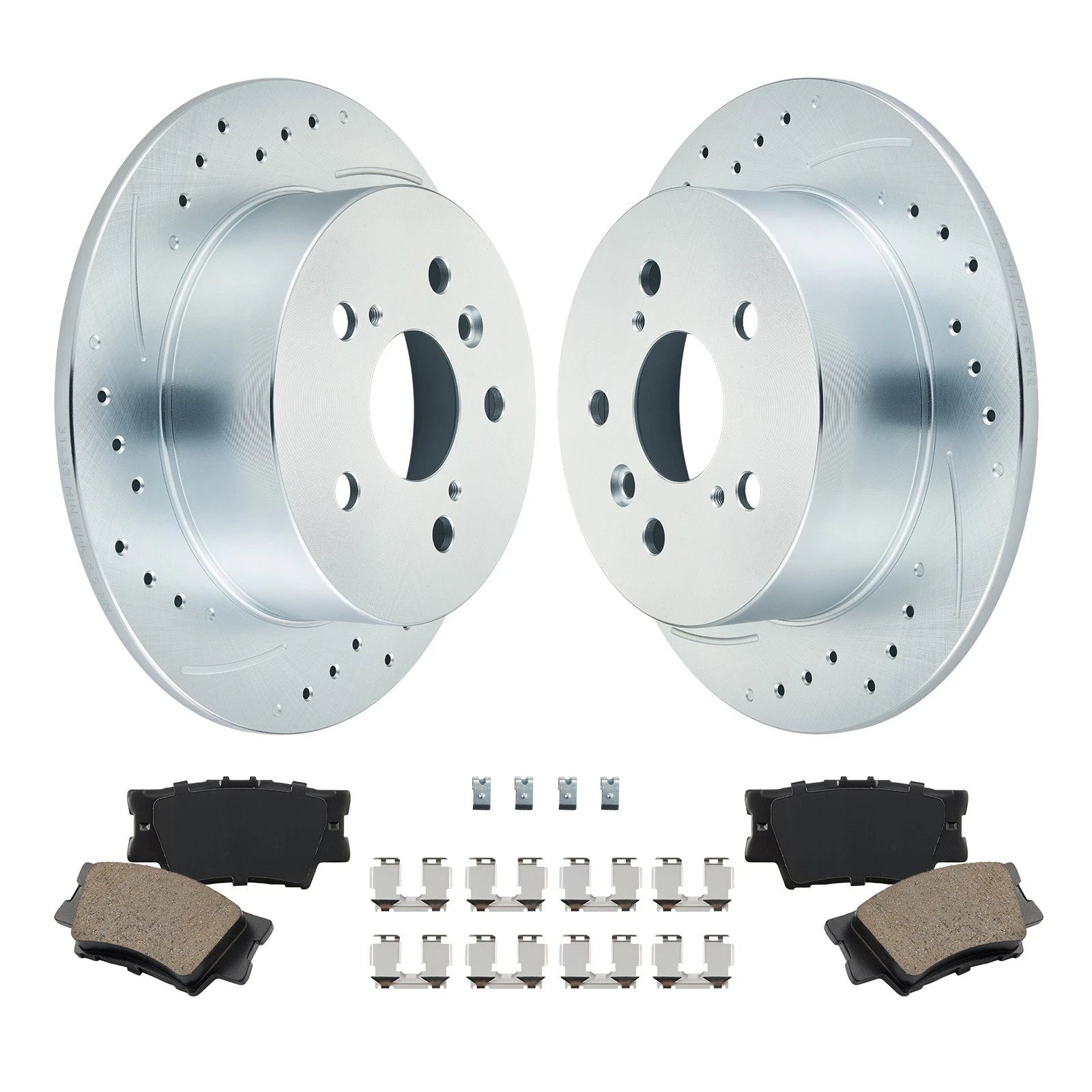 Rear Drilled Brake Rotors and Ceramic Pads for Lexus ES350 (2007–2012)