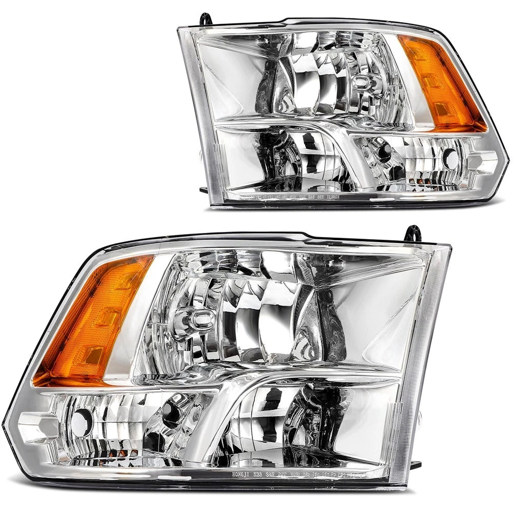 Set of 2 Chrome Headlight Assemblies for Ram 1500 2500 3500 (2011–2018)