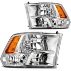Set of 2 Chrome Headlight Assemblies for Ram 1500 2500 3500 (2011–2018)