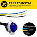 20X Blue LED Warning Lights for Truck Trailer (3/4" Inch)