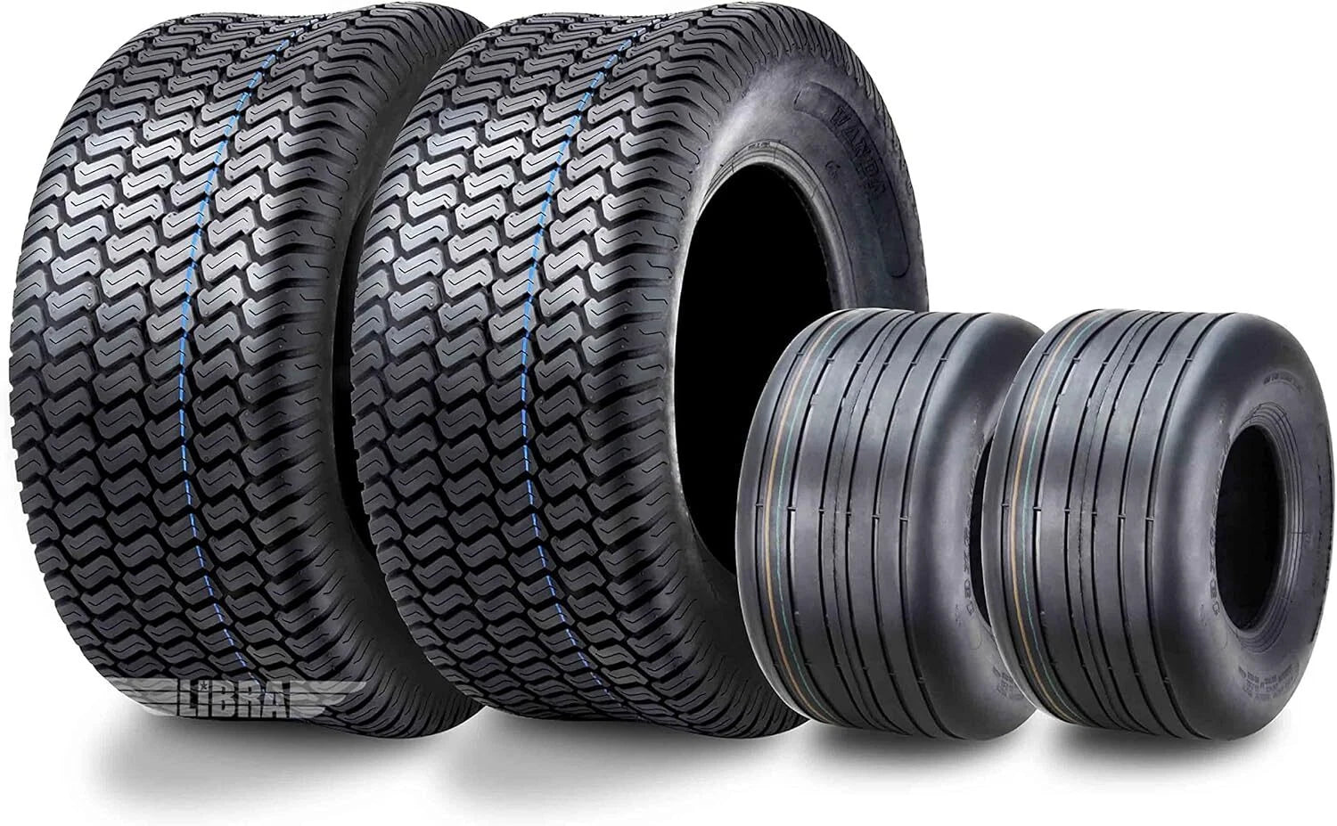 Set of 4 Wanda Turf Tires for Zero-Turn Lawn Mower (13x6.50-6 & 23x9.50-12)