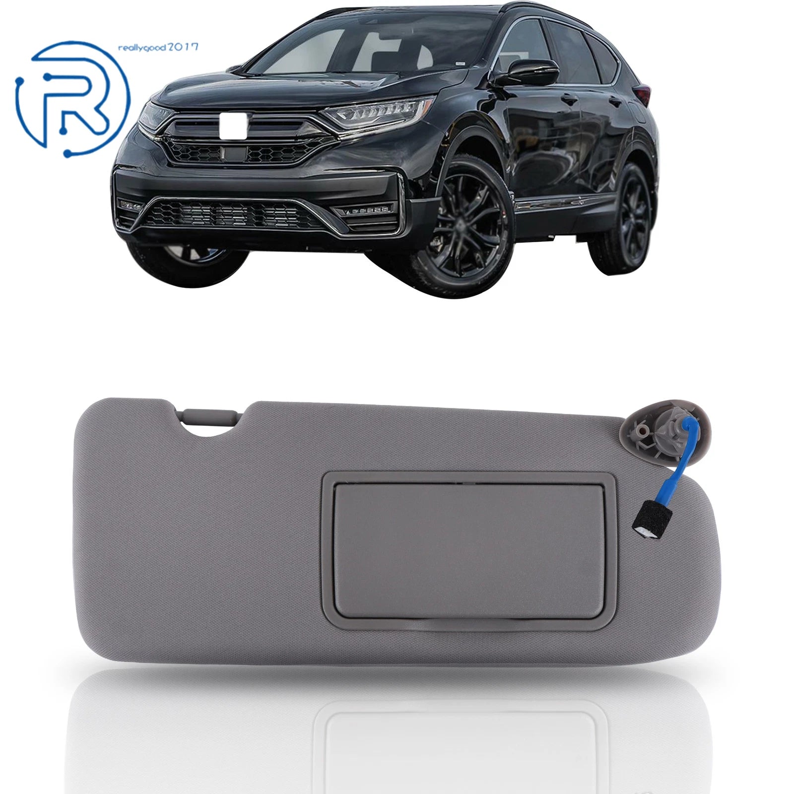 Sunvisor for Honda CR-V (2017-2022) Gray Right Side with Lights & Mirror