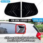 Black Side Rear Window Louvers Shutter Vent Cover for BMW 1 Series (2005-2011)