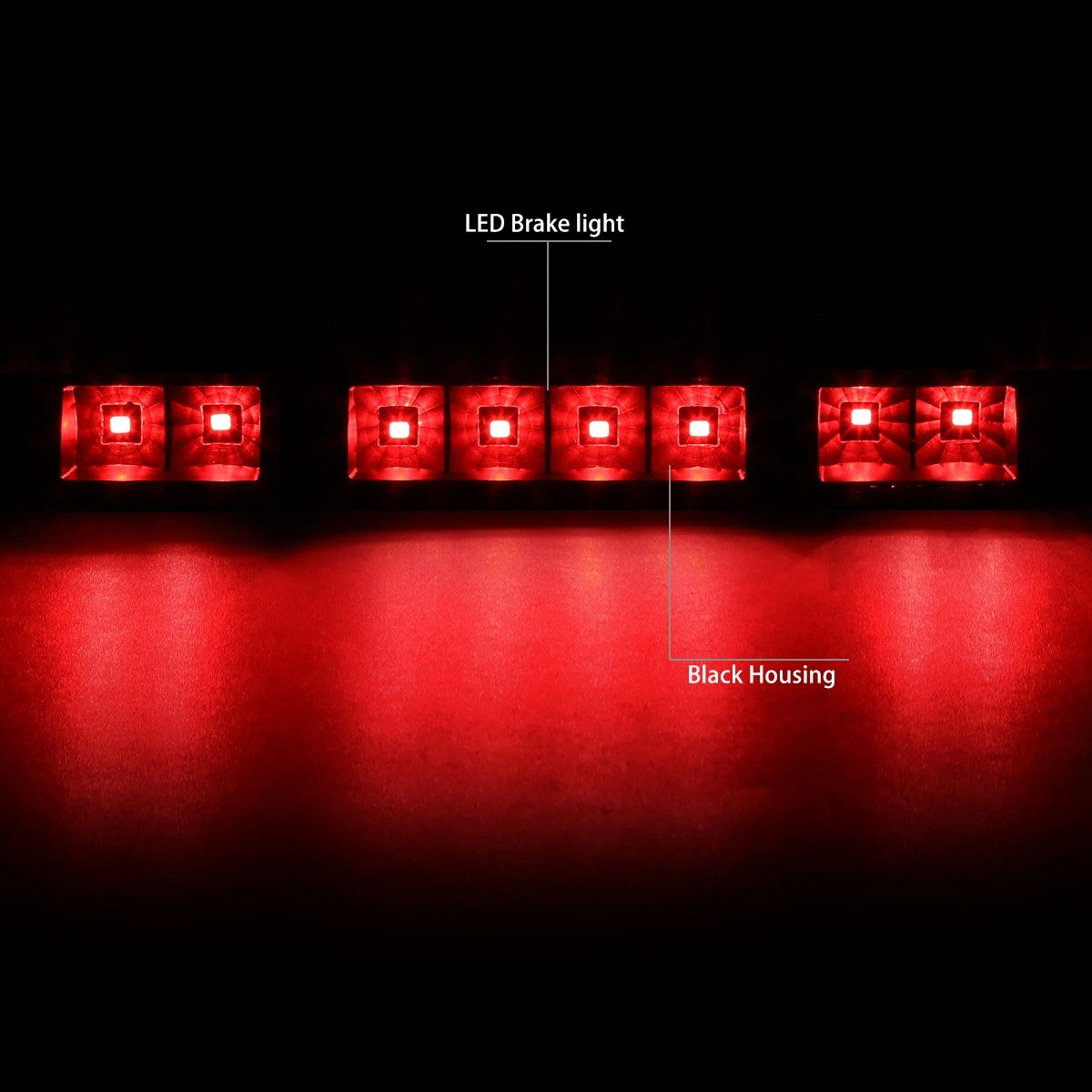 Black LED Third Tail Brake Light Lamp for Ford F150 F250 F350 Bronco (1992–1997)