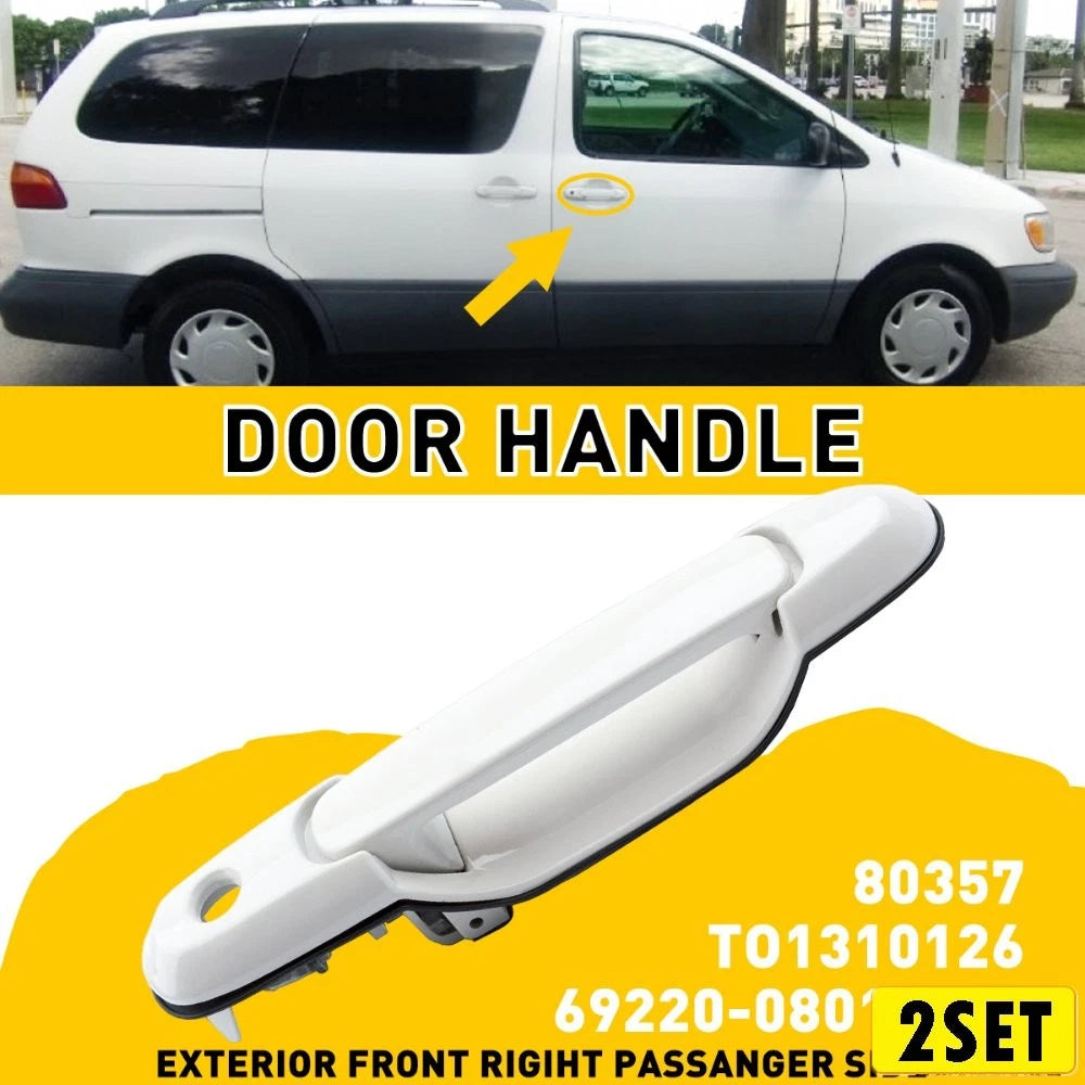 Set of 2 Front Right Passenger Door Handles for Toyota Sienna (1998–2003) TO1310126 80357 W