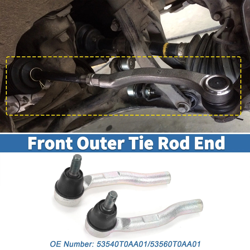 2pcs Front Outer Tie Rod Ends for Honda CR-V (2012–2018) No. 53540T0AA01