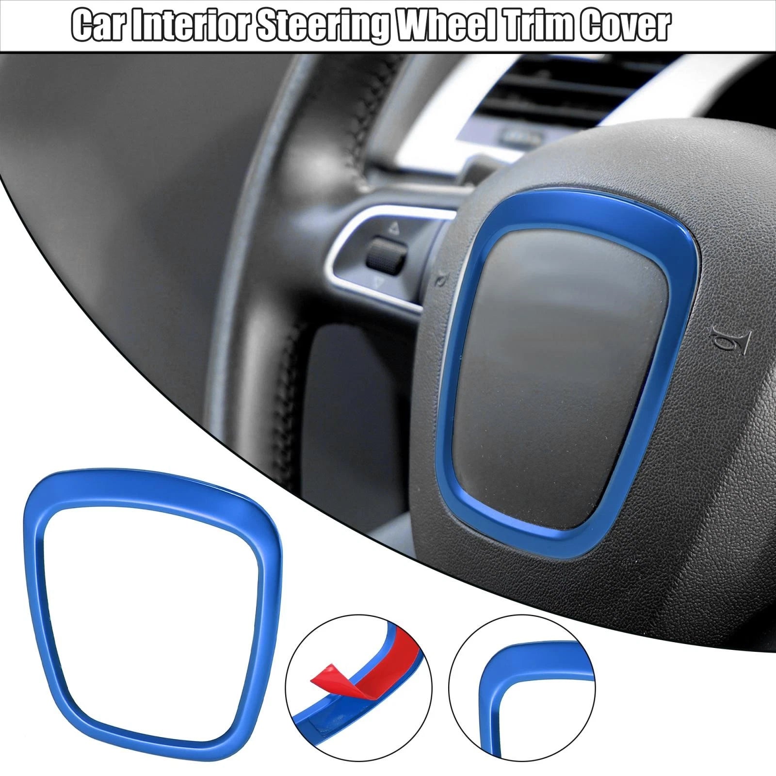 Steering Wheel Trim Cover for Audi A3 (2006–2014) Blue Sticker