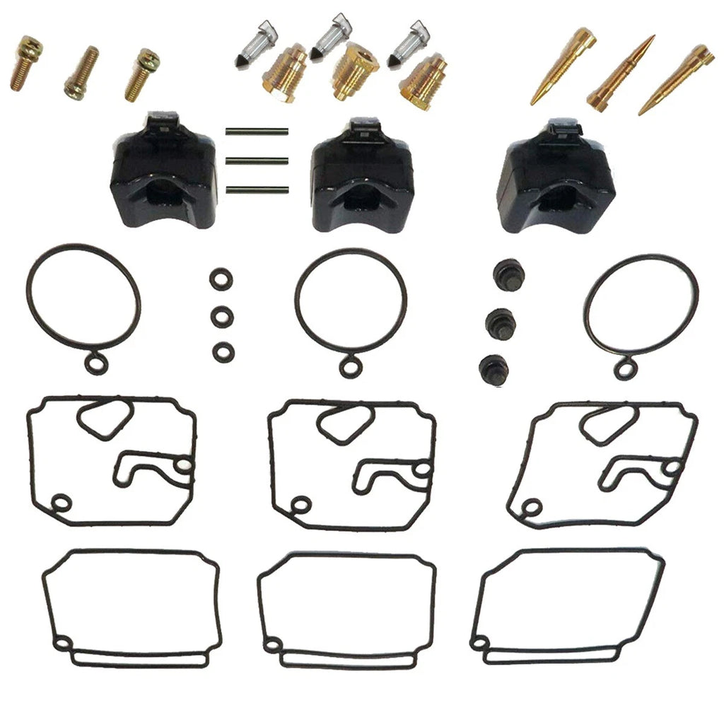 3-Pack Carburetor Rebuild Kit for Yamaha Outboard 40Hp/50Hp (1989–2009)