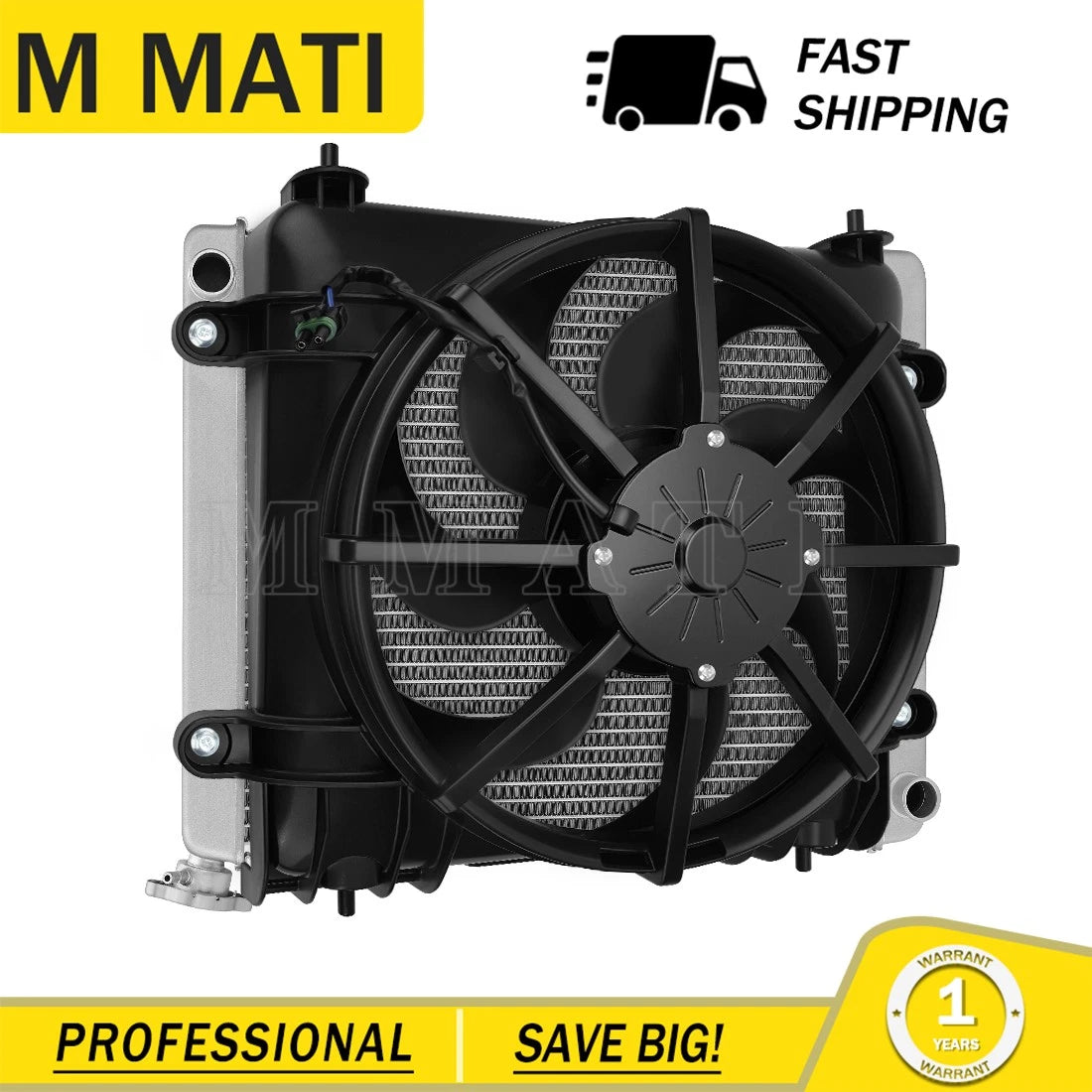 Fan Assembly & Aluminum Radiator for Polaris Ranger Crew 570 900 1000 (2015–2023)