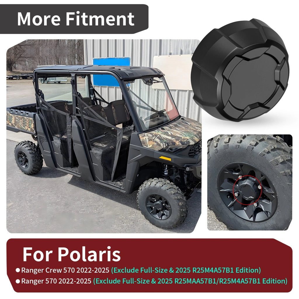 Rear Matte Black Rim Cap for Polaris Ranger Crew SP 570 (2022–2025) 1524066-458