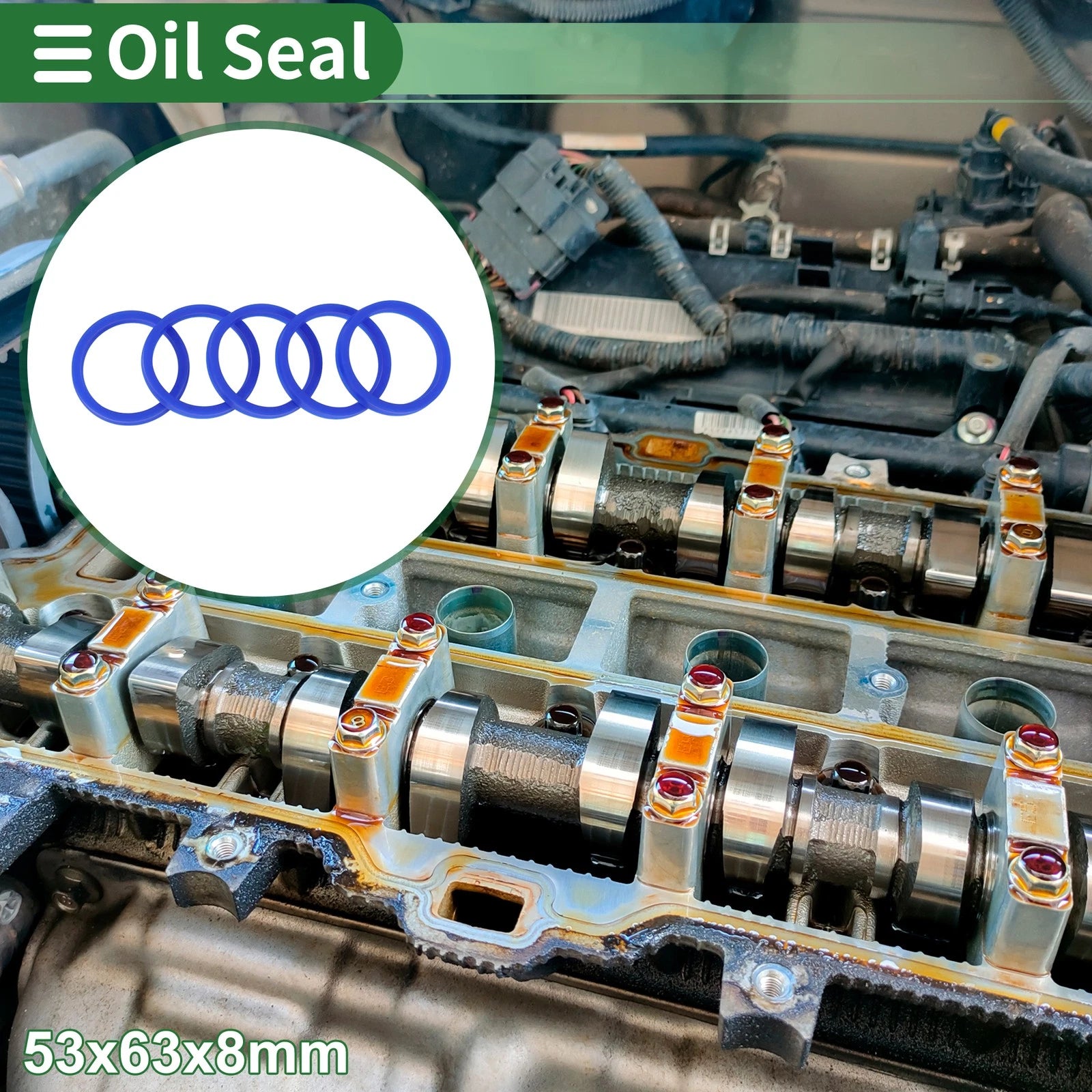 Set of 5 Oil Seal Rotary Shaft Seal 53x63x8mm for Various Models