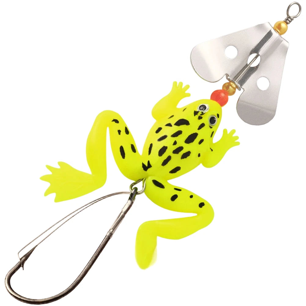 Fishing Lure Glitter Frog 11.5cm Weedless Single Hook for Bass Blackfish