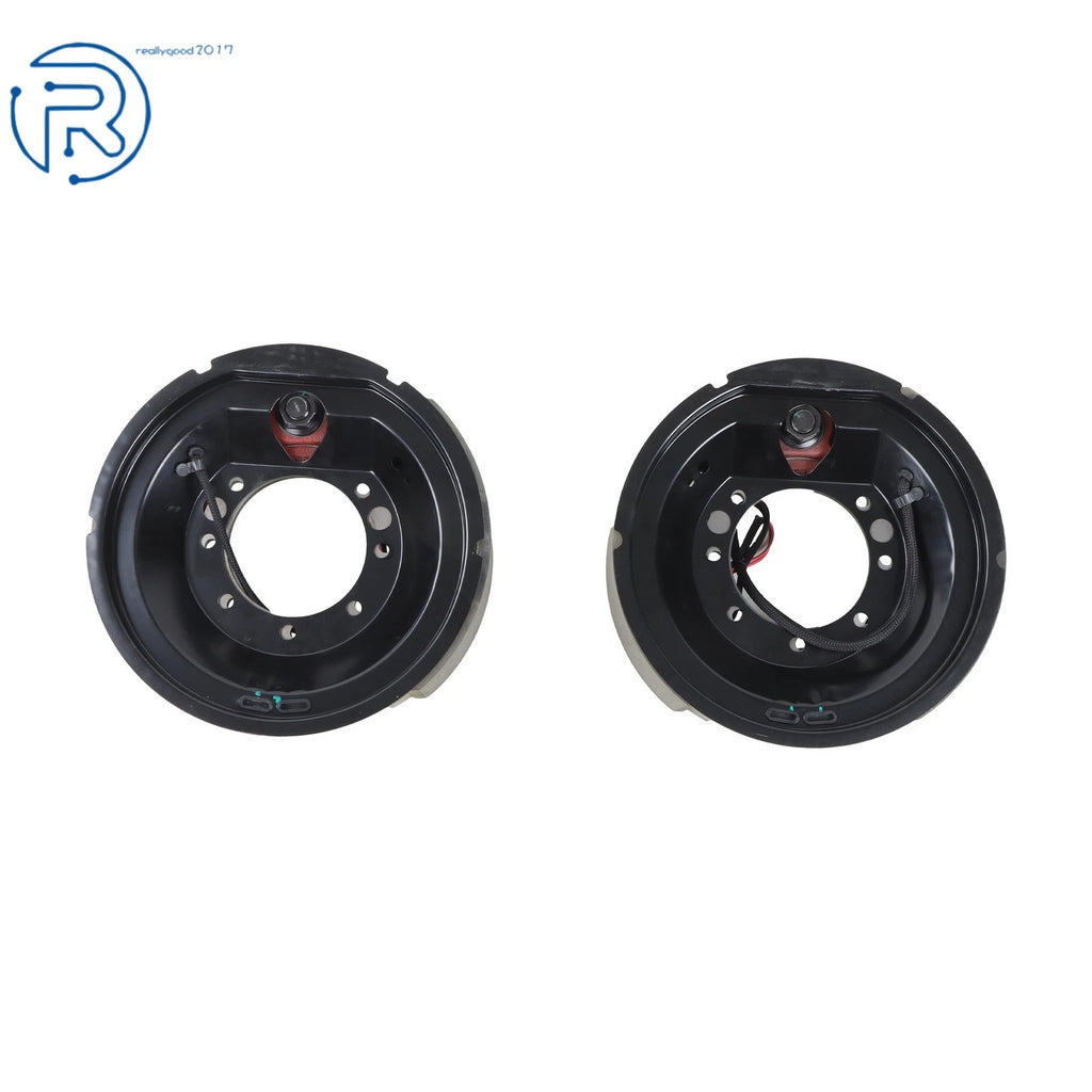 Set of 2 Electric Trailer Brake Assemblies for 12K-15K Axles (Self-Adjusting)