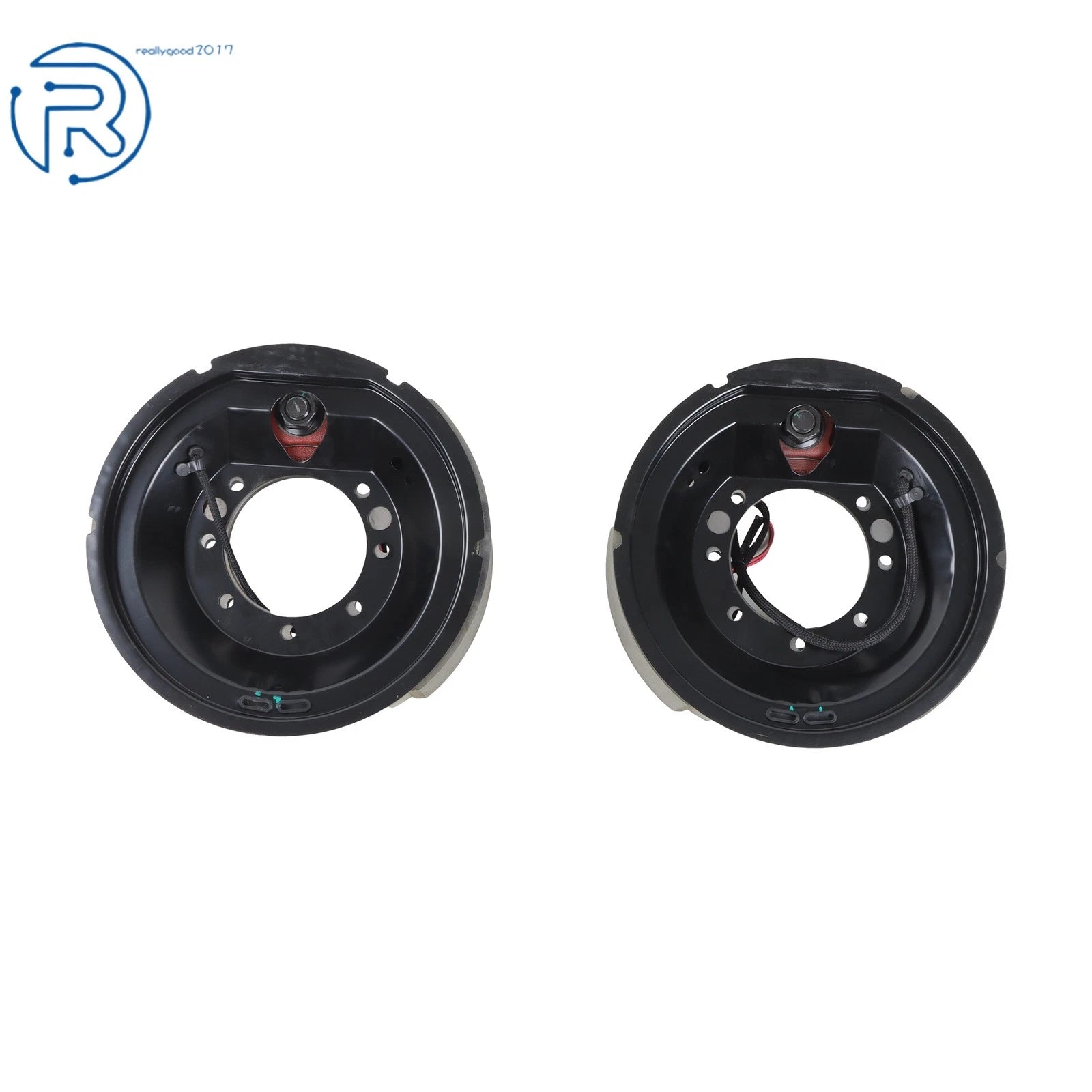 Set of 2 Electric Trailer Brake Assemblies for 12K-15K Axles (Self-Adjusting)