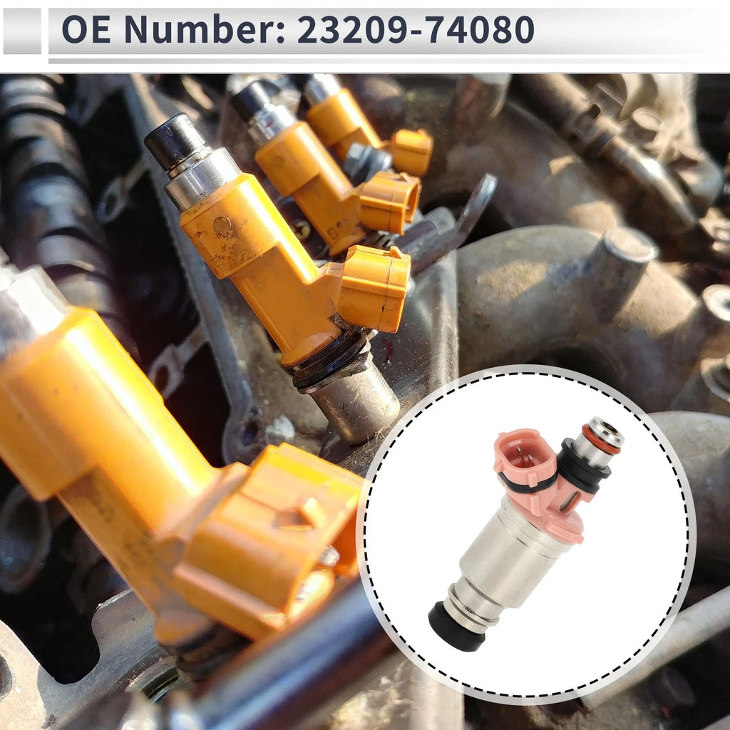 Fuel Injector No. 23209-74080 for Lexus LX450 (1996–1997) 1Pc Pink Silver Tone
